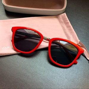 Zara Red Sunglasses with Case